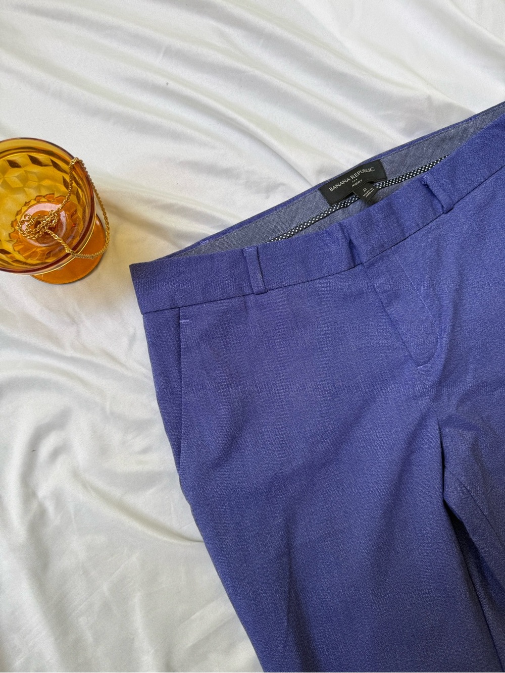 Banana Republic Avery Pants Womens Size 2 Blue Straight Leg Stretch Dress Pants